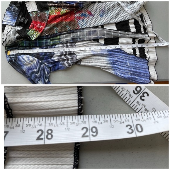 Ali Miles size large office blouse career mature modest color block mixed print - Picture 5 of 16